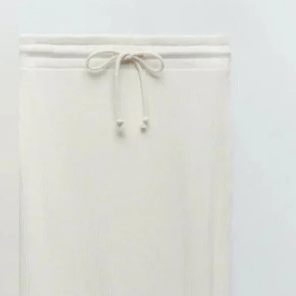 NWOT - Zara - Stretchy White Ribbed Pencil Skirt / Maxi - M - Picture 2 of 4